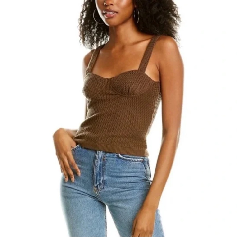 WeWoreWhat Brown Knit Sweater Tank